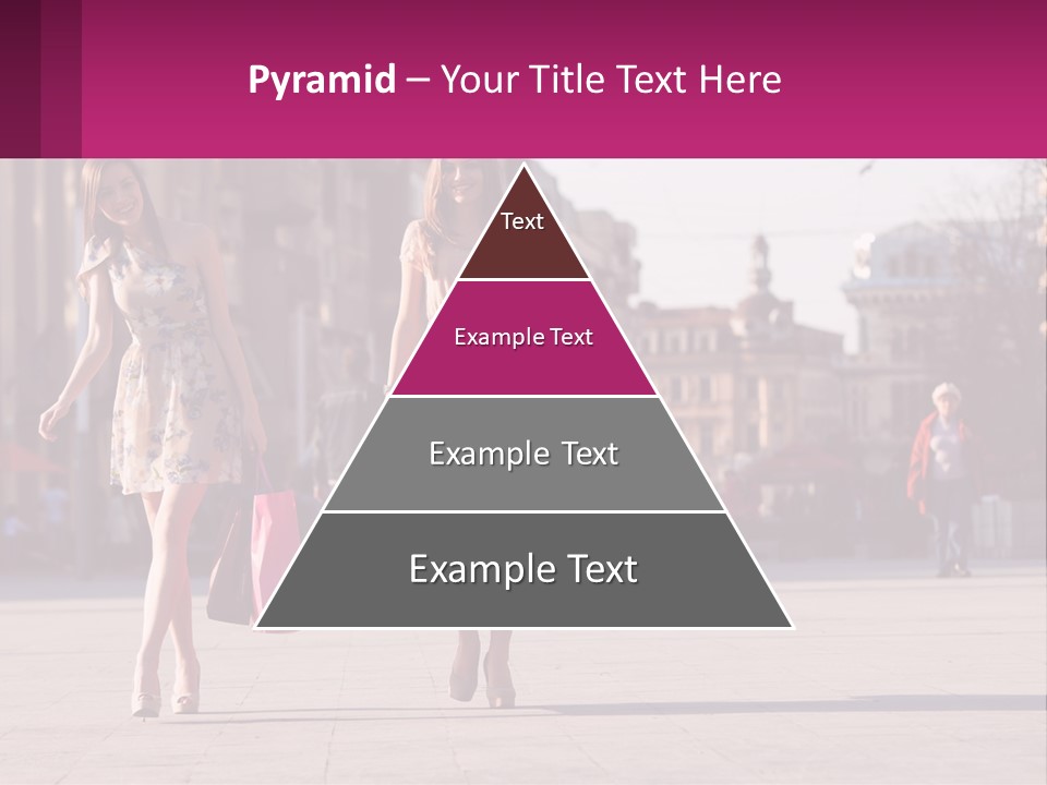 Two Women Walking Down A Street Holding Shopping Bags PowerPoint Template