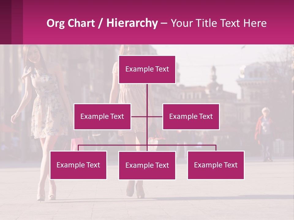 Two Women Walking Down A Street Holding Shopping Bags PowerPoint Template