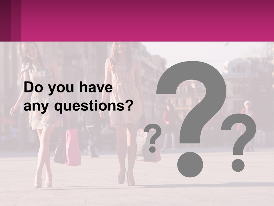 Two Women Walking Down A Street Holding Shopping Bags PowerPoint Template