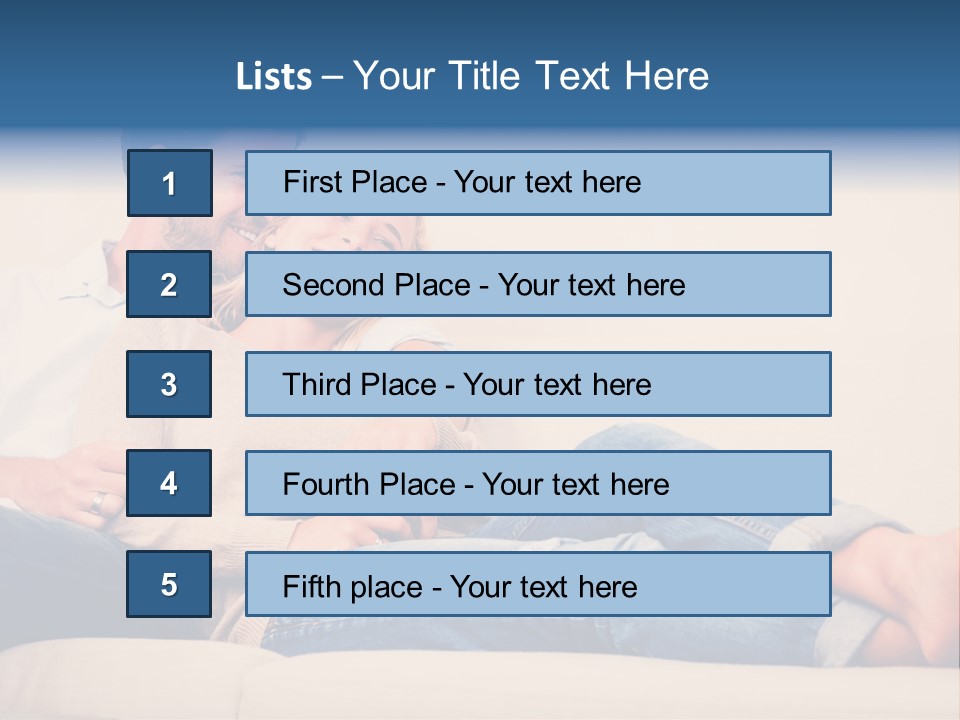 A Man And A Woman Sitting On A Couch PowerPoint Template