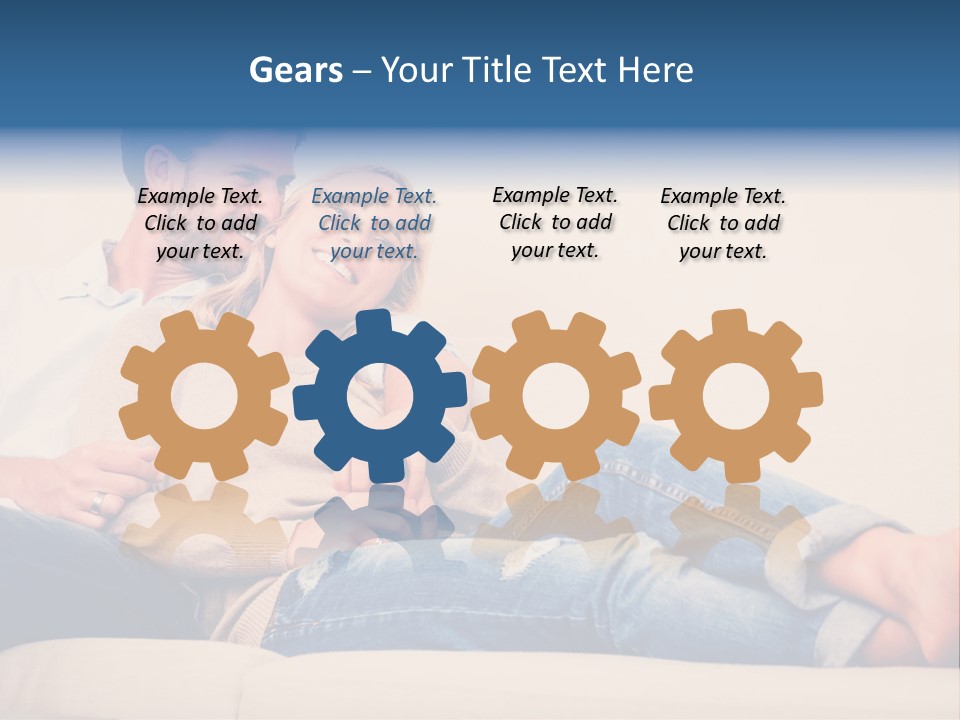 A Man And A Woman Sitting On A Couch PowerPoint Template