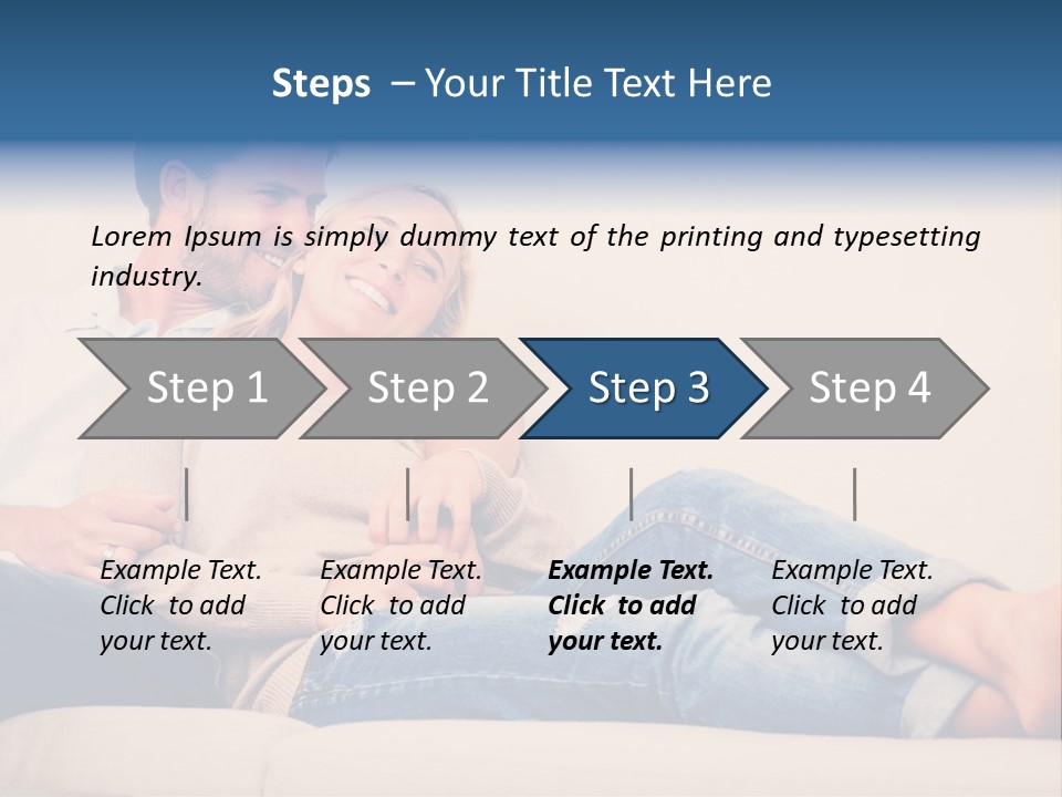 A Man And A Woman Sitting On A Couch PowerPoint Template