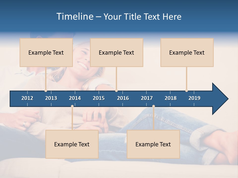 A Man And A Woman Sitting On A Couch PowerPoint Template