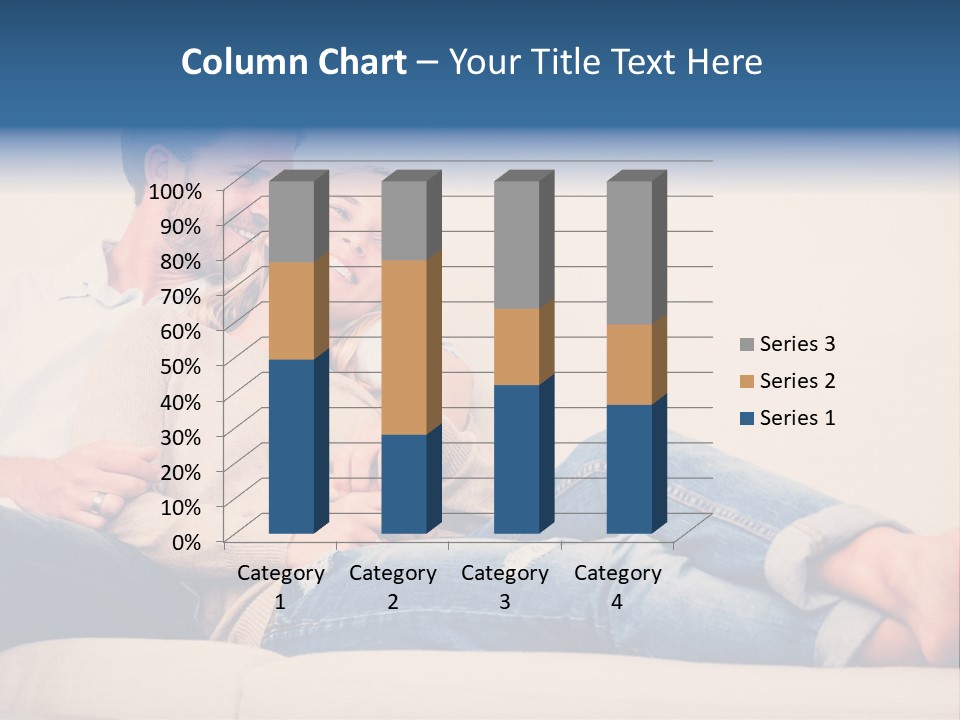A Man And A Woman Sitting On A Couch PowerPoint Template