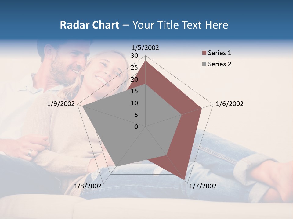 A Man And A Woman Sitting On A Couch PowerPoint Template