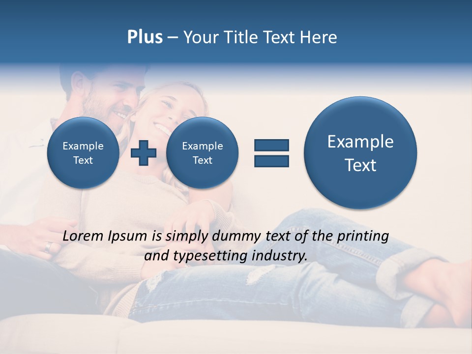 A Man And A Woman Sitting On A Couch PowerPoint Template