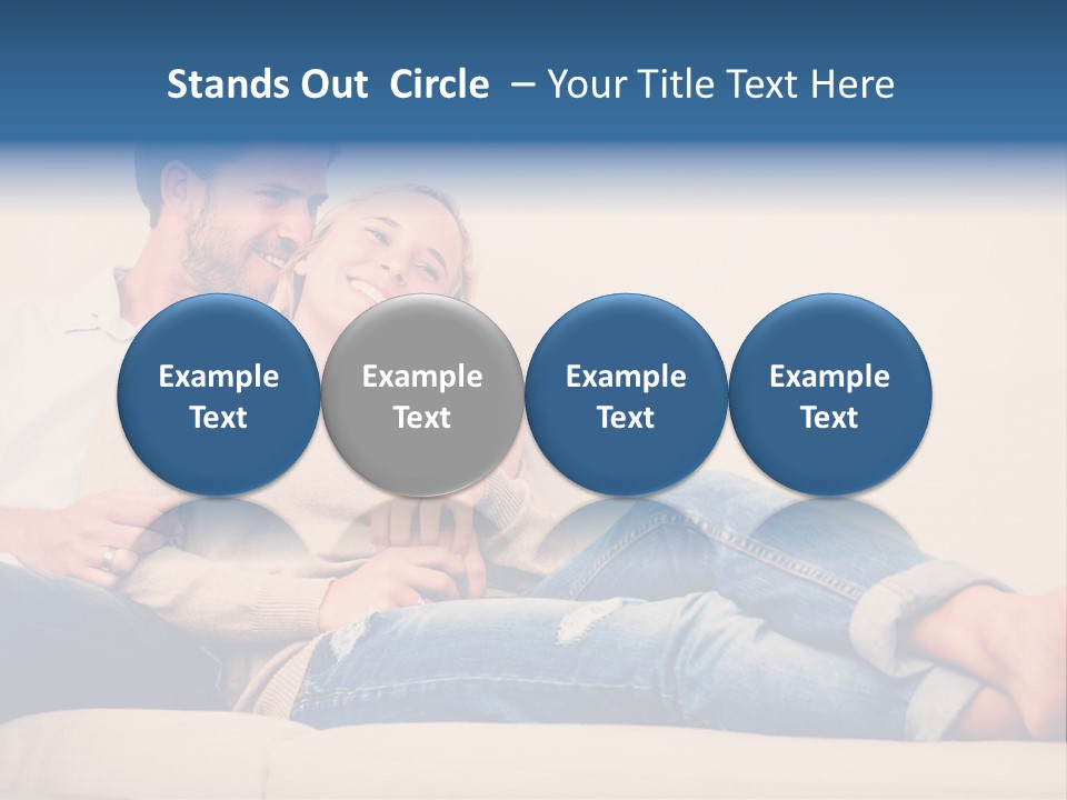 A Man And A Woman Sitting On A Couch PowerPoint Template