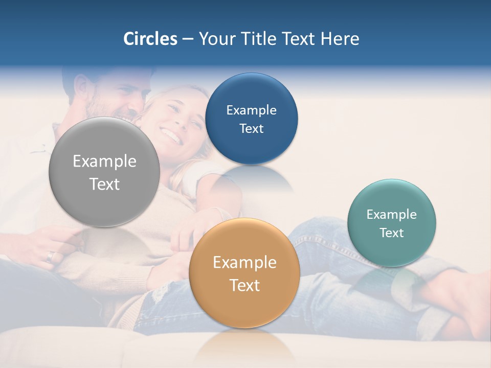 A Man And A Woman Sitting On A Couch PowerPoint Template