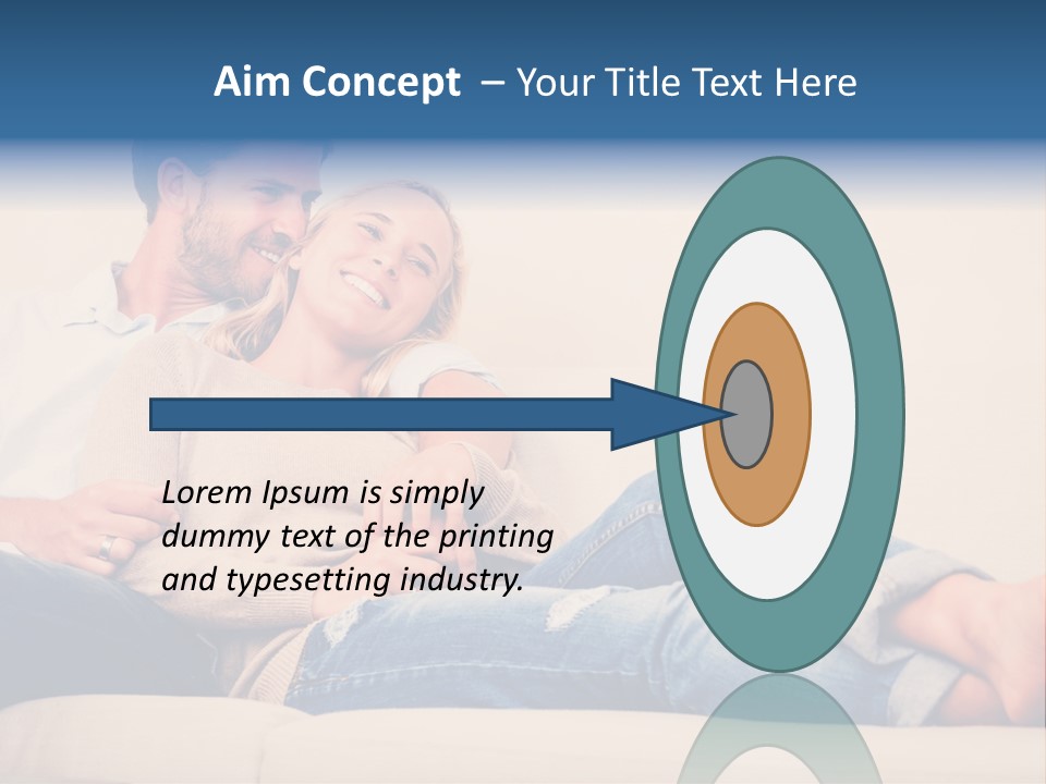 A Man And A Woman Sitting On A Couch PowerPoint Template