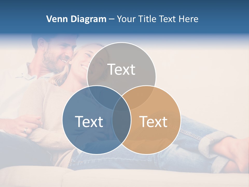 A Man And A Woman Sitting On A Couch PowerPoint Template