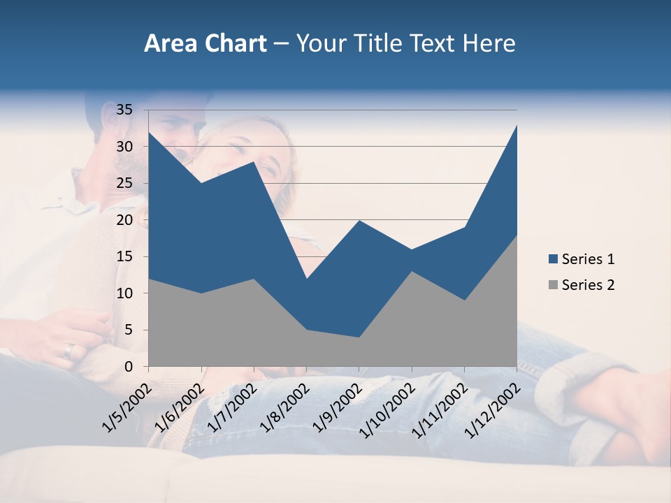 A Man And A Woman Sitting On A Couch PowerPoint Template