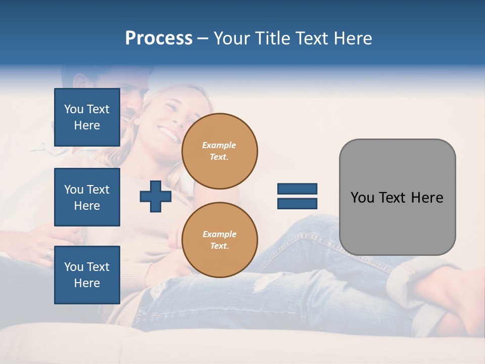 A Man And A Woman Sitting On A Couch PowerPoint Template