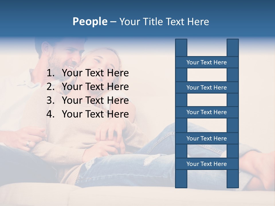 A Man And A Woman Sitting On A Couch PowerPoint Template