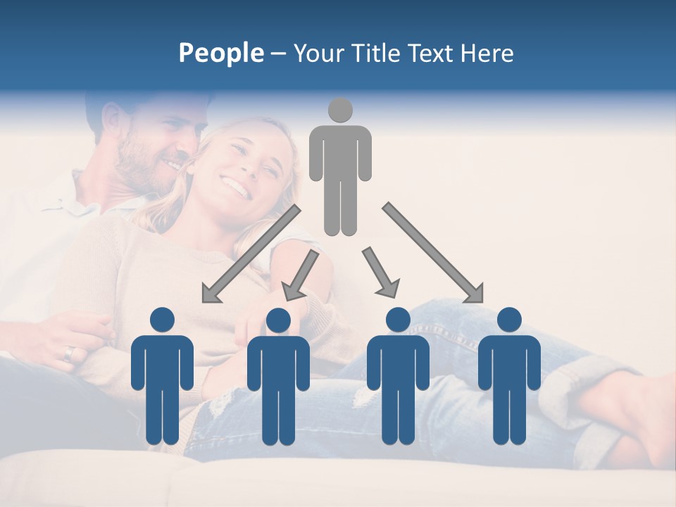 A Man And A Woman Sitting On A Couch PowerPoint Template