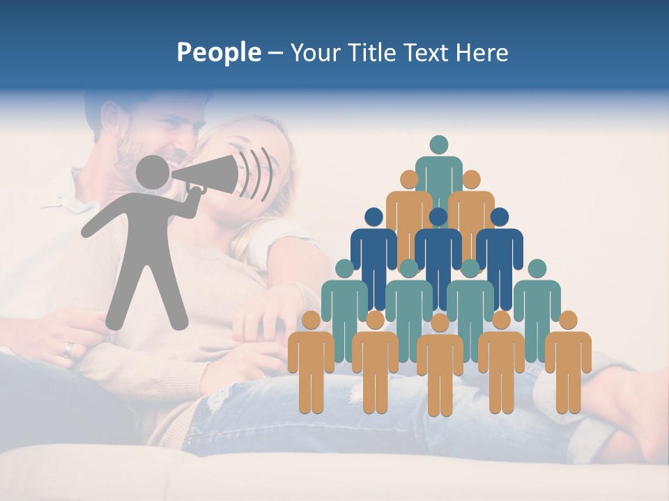 A Man And A Woman Sitting On A Couch PowerPoint Template