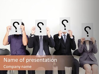 A Group Of People Holding Up Question Mark Signs PowerPoint Template