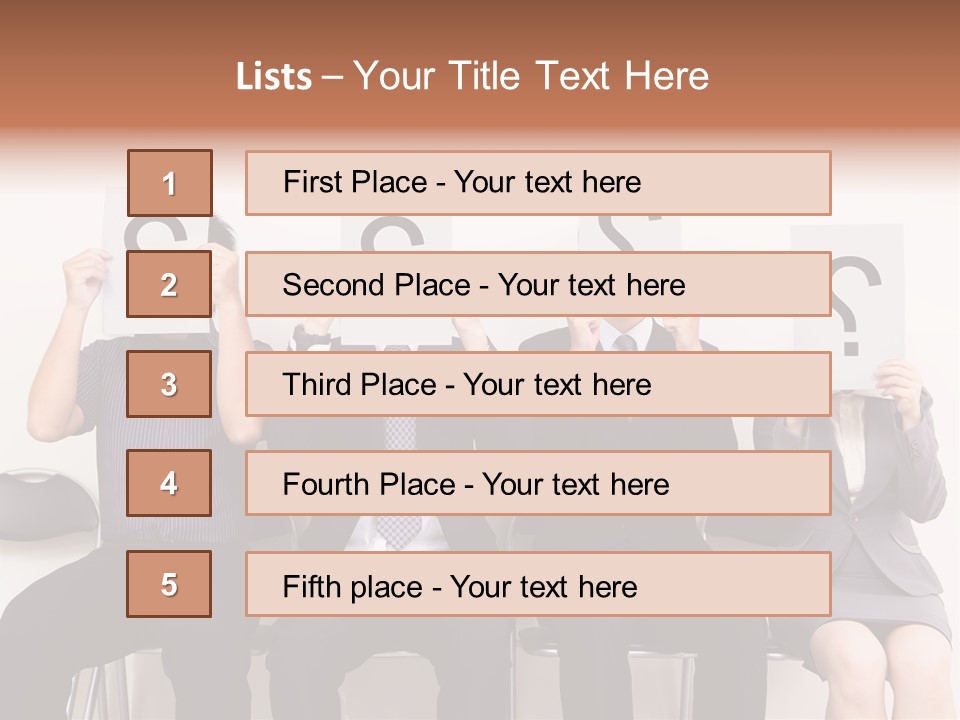 A Group Of People Holding Up Question Mark Signs PowerPoint Template