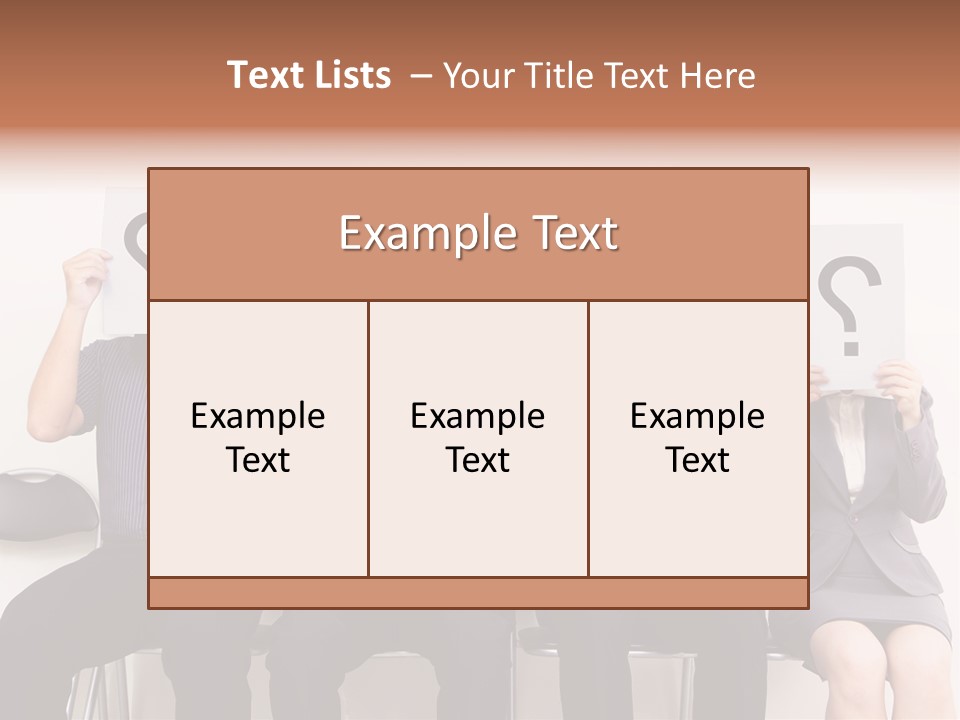 A Group Of People Holding Up Question Mark Signs PowerPoint Template