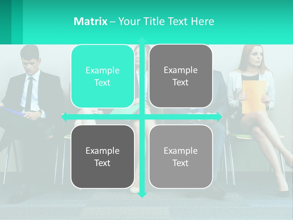 A Group Of Business People Sitting In A Row PowerPoint Template