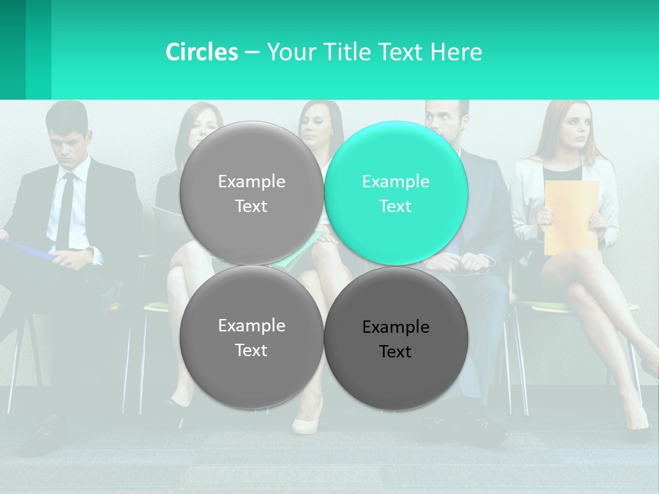 A Group Of Business People Sitting In A Row PowerPoint Template