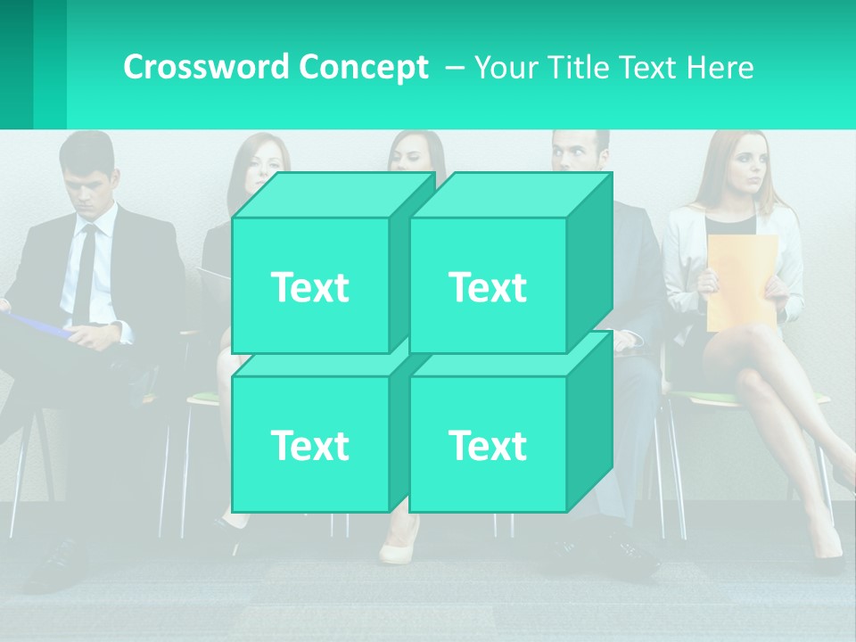 A Group Of Business People Sitting In A Row PowerPoint Template