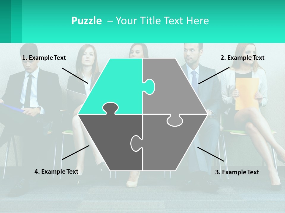 A Group Of Business People Sitting In A Row PowerPoint Template