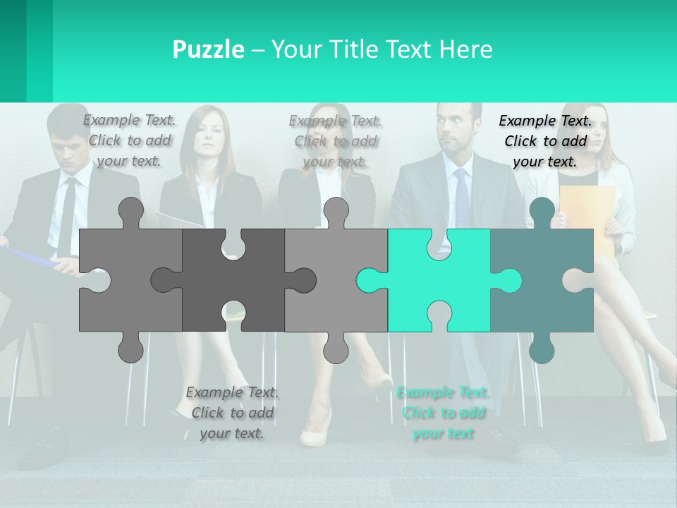 A Group Of Business People Sitting In A Row PowerPoint Template