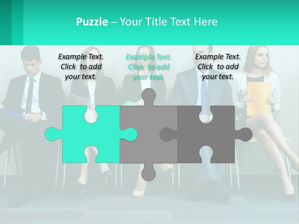 A Group Of Business People Sitting In A Row PowerPoint Template