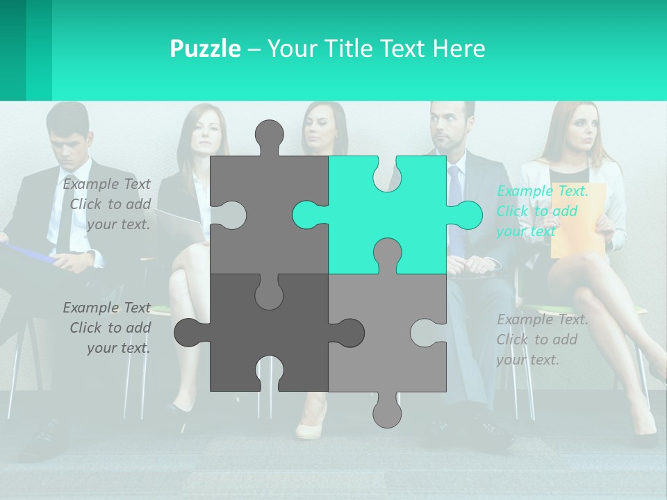 A Group Of Business People Sitting In A Row PowerPoint Template