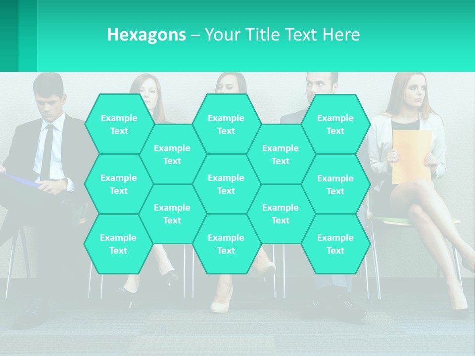 A Group Of Business People Sitting In A Row PowerPoint Template