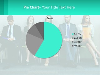 A Group Of Business People Sitting In A Row PowerPoint Template