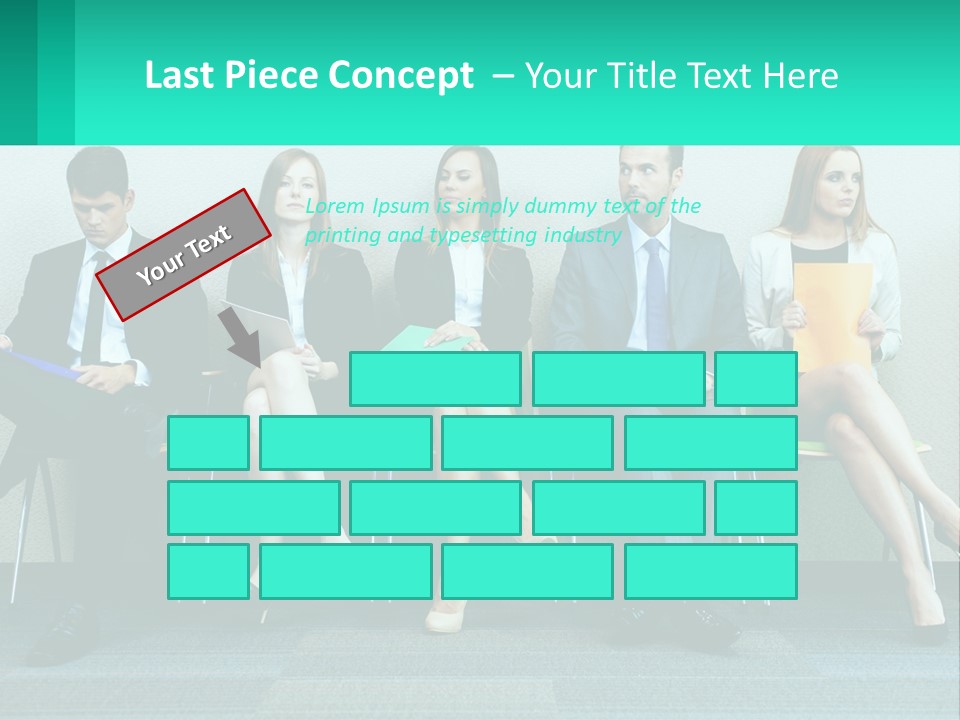 A Group Of Business People Sitting In A Row PowerPoint Template