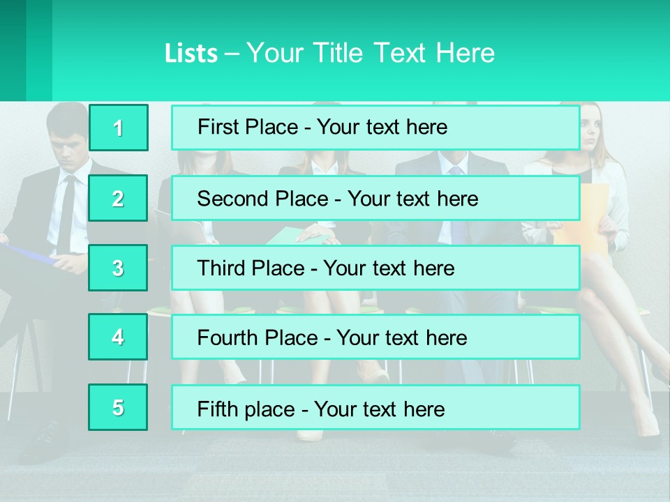 A Group Of Business People Sitting In A Row PowerPoint Template