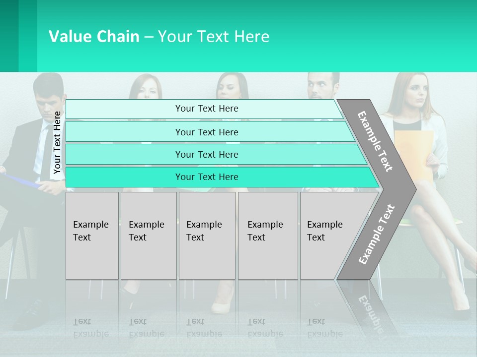 A Group Of Business People Sitting In A Row PowerPoint Template