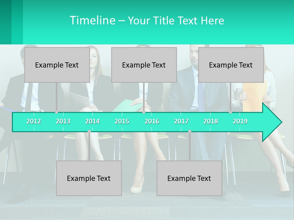 A Group Of Business People Sitting In A Row PowerPoint Template