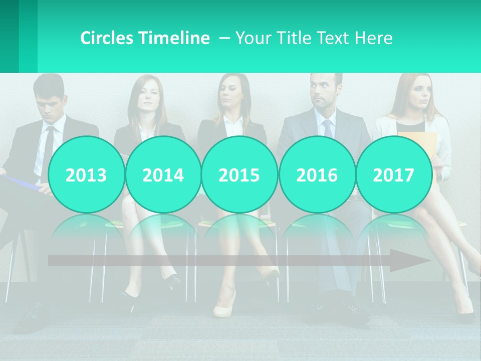 A Group Of Business People Sitting In A Row PowerPoint Template