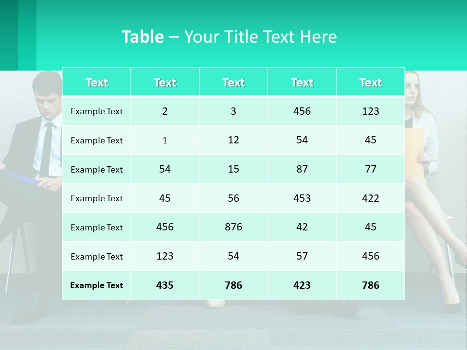 A Group Of Business People Sitting In A Row PowerPoint Template