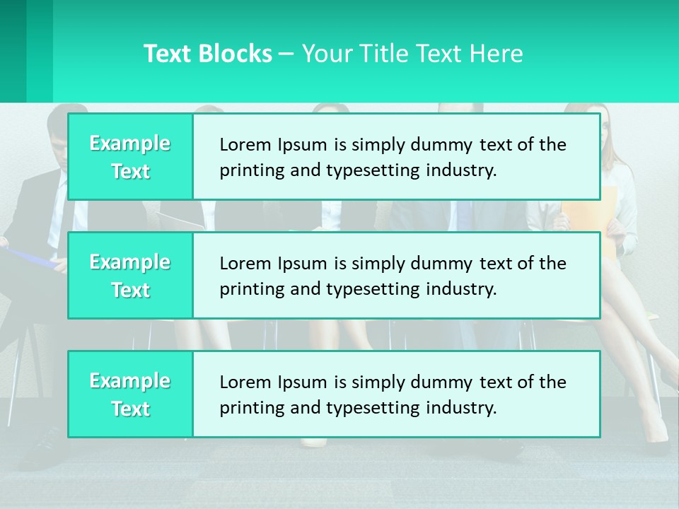 A Group Of Business People Sitting In A Row PowerPoint Template