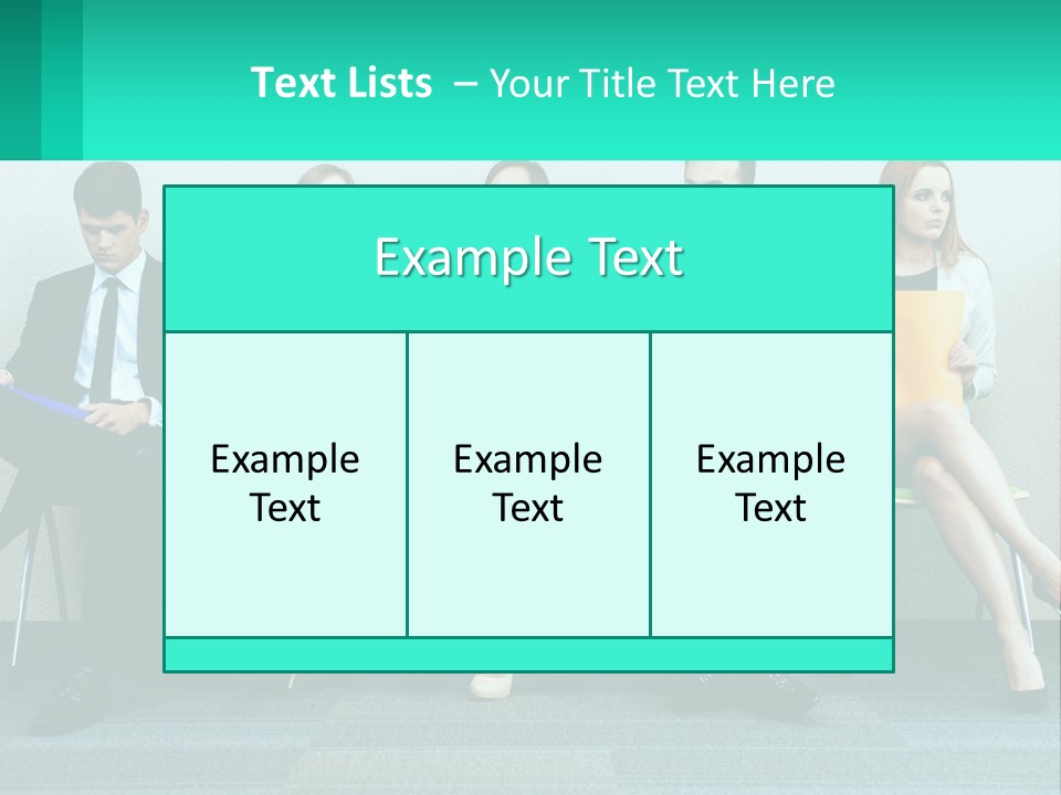 A Group Of Business People Sitting In A Row PowerPoint Template