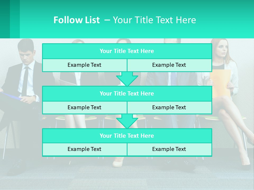 A Group Of Business People Sitting In A Row PowerPoint Template