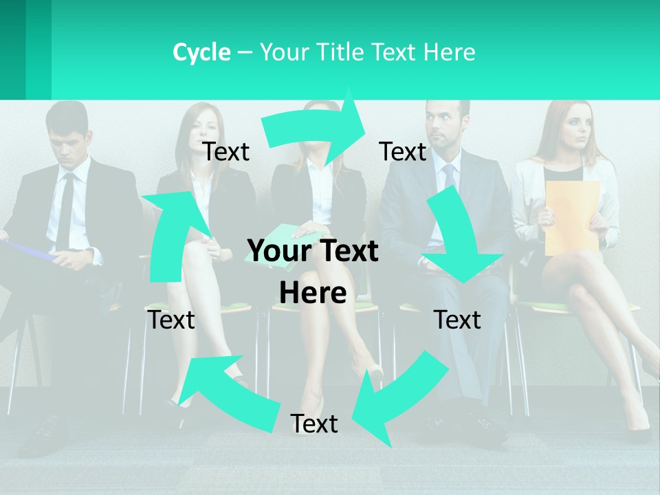 A Group Of Business People Sitting In A Row PowerPoint Template