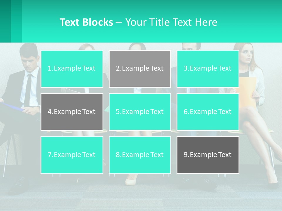 A Group Of Business People Sitting In A Row PowerPoint Template