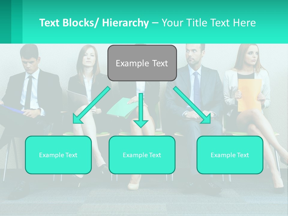 A Group Of Business People Sitting In A Row PowerPoint Template