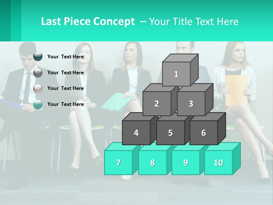 A Group Of Business People Sitting In A Row PowerPoint Template