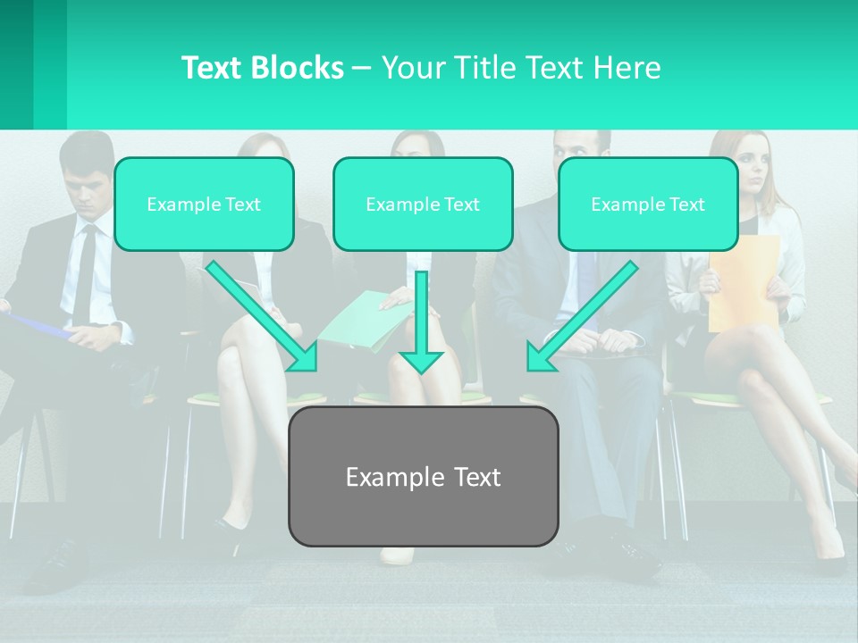 A Group Of Business People Sitting In A Row PowerPoint Template
