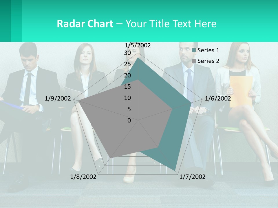 A Group Of Business People Sitting In A Row PowerPoint Template