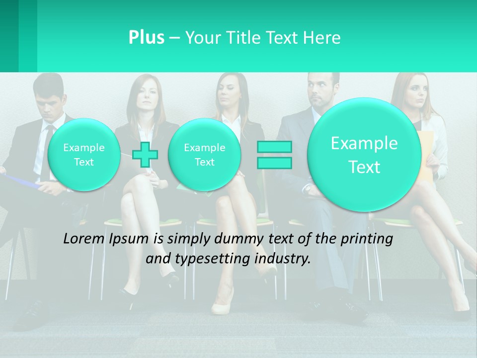 A Group Of Business People Sitting In A Row PowerPoint Template