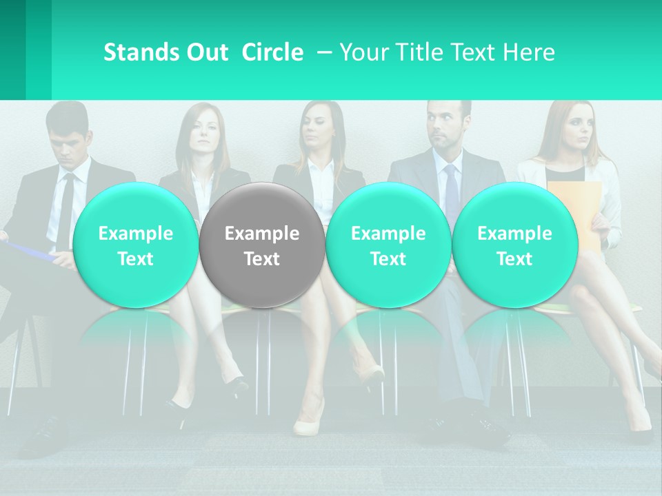 A Group Of Business People Sitting In A Row PowerPoint Template