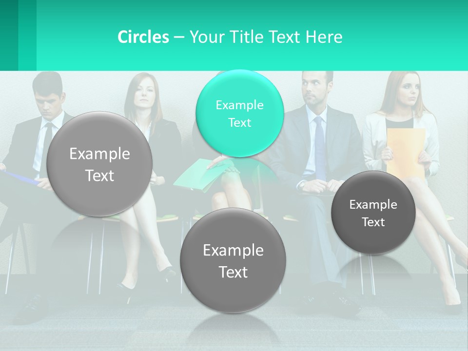 A Group Of Business People Sitting In A Row PowerPoint Template