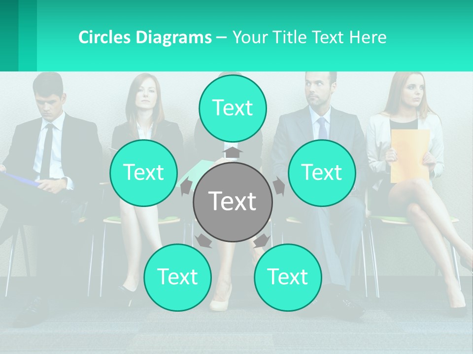 A Group Of Business People Sitting In A Row PowerPoint Template